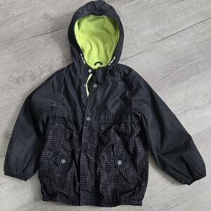 Kids Black and Green Hooded Jacket